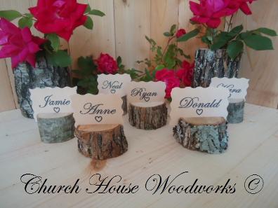 Tree Branch Wood Place Card Holders for Rustic Events and Weddings