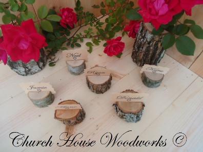 rustic place card holders