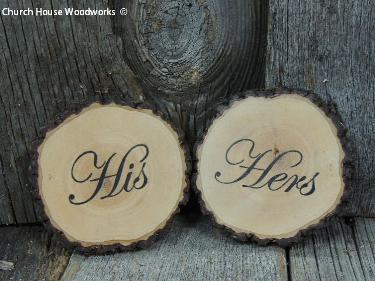 Rustic His Hers Wood Slices